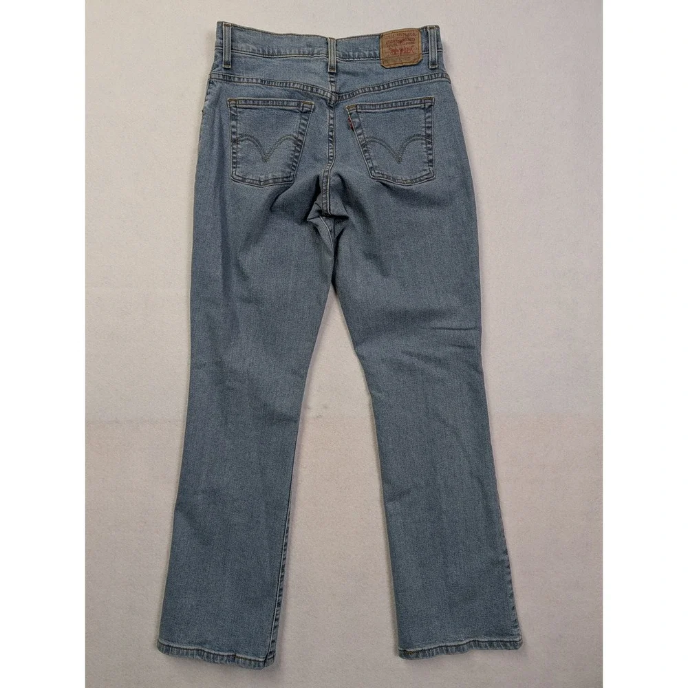 Levis‎ Womens 550 Classic Relaxed Boot Cut Jeans Sz 4 M Stretch Medium Wash Blue